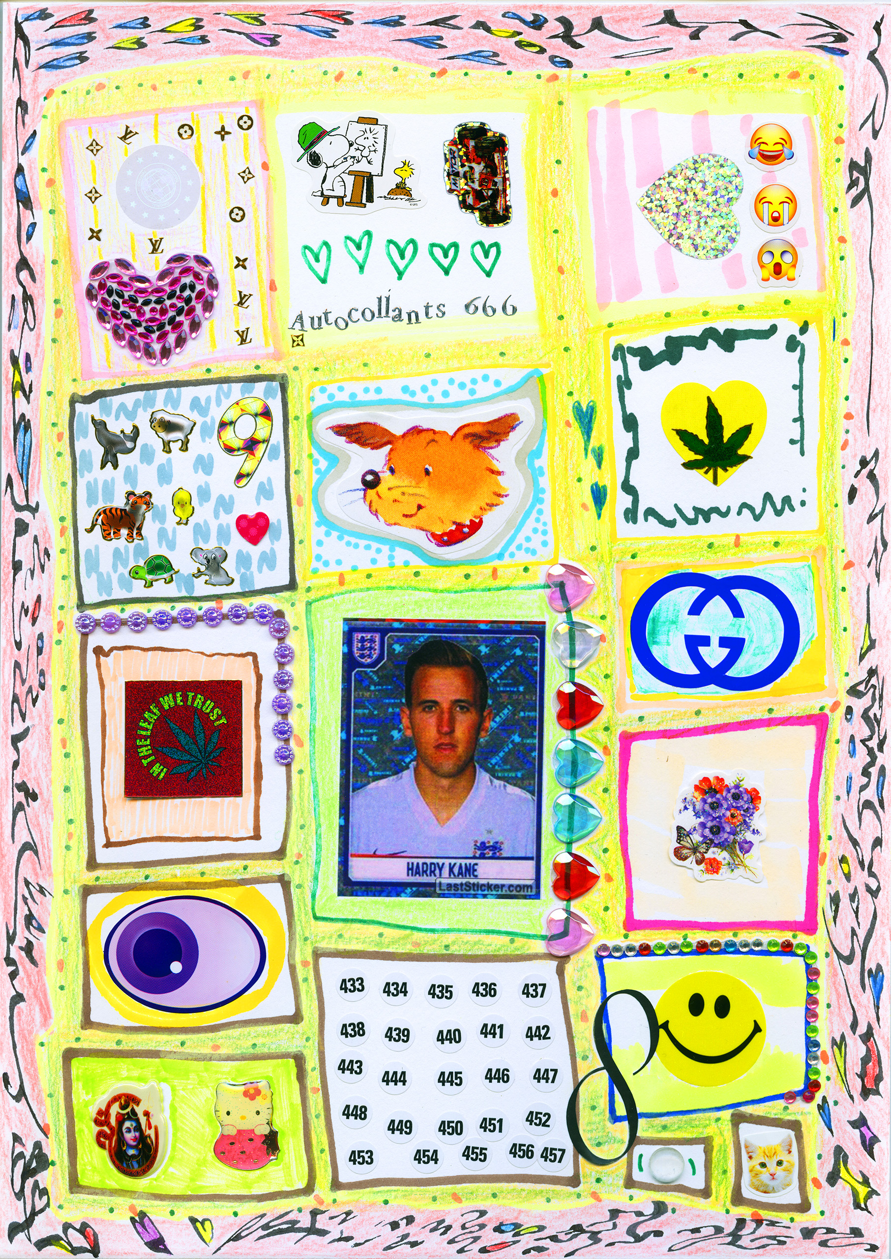 dessin avec des autocollants