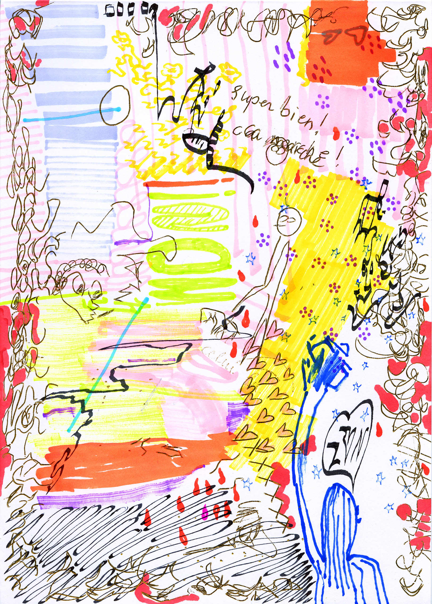 dessin abstrait coloré