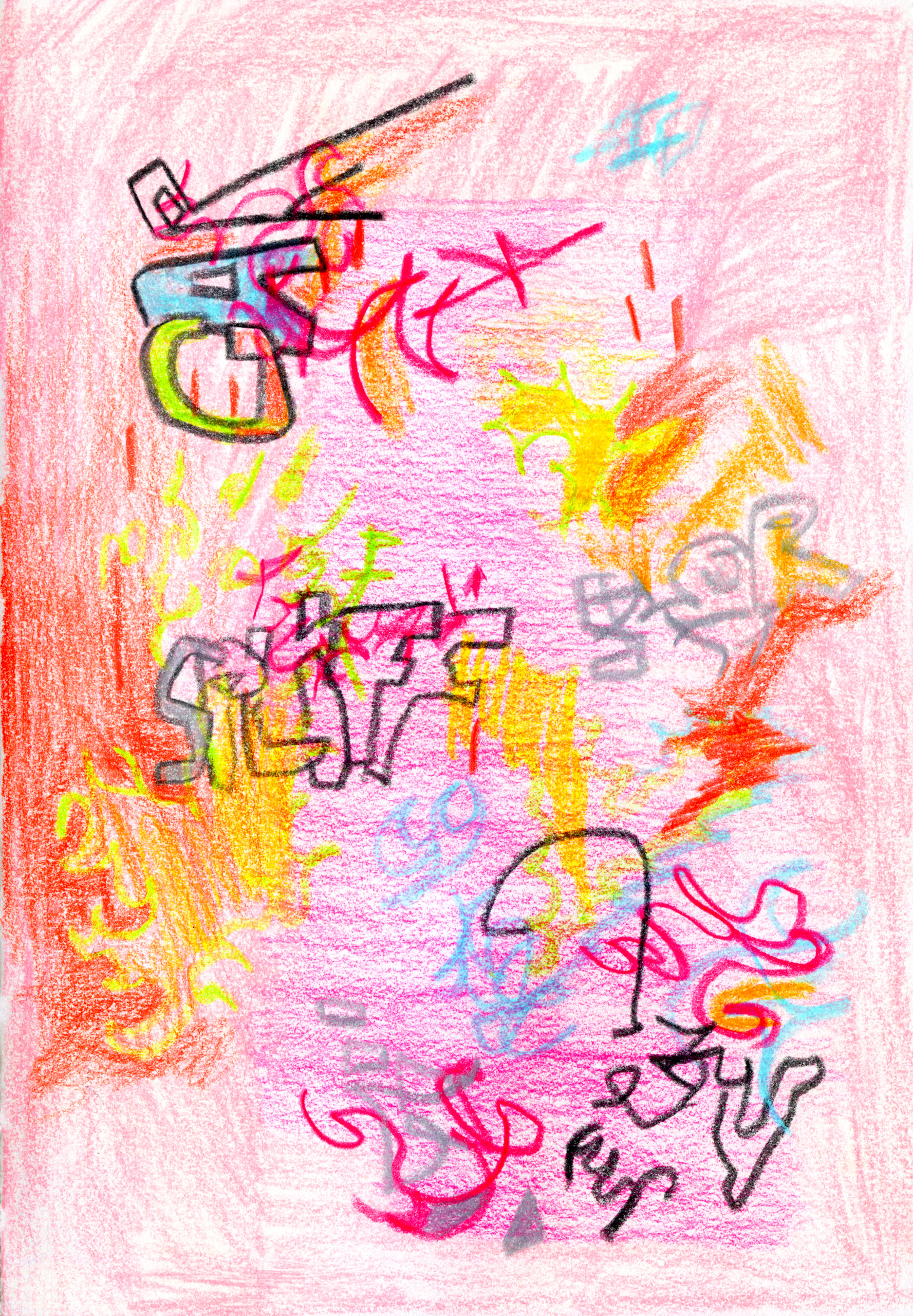 dessin coloré rose abstrait